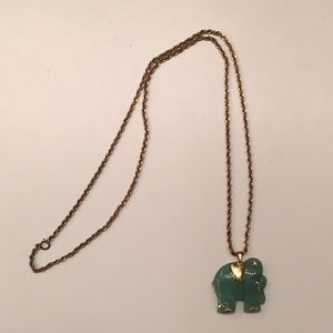 Jade elephant pendant necklace